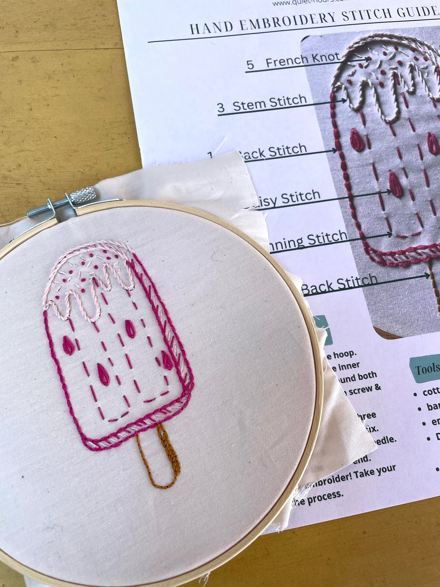 Hand Embroidery 101 - Stitch a Popsicle