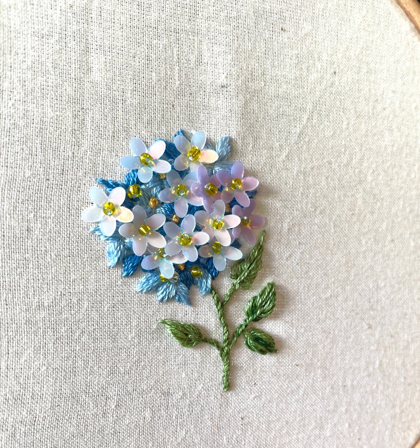 Embroidery 201 - Sparkly Hydrangea