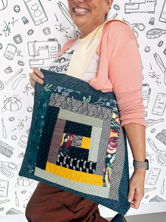 Beginner - Piecing and Patchwork - Log Cabin Tote