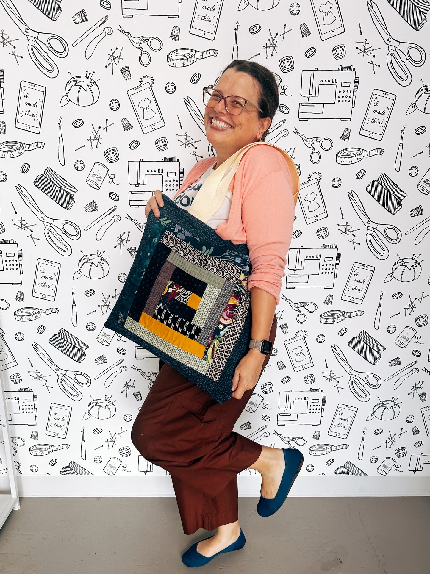Beginner - Piecing and Patchwork - Log Cabin Tote