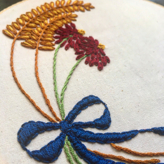 Hand Embroidery 102 - Mums & Wheat Sprig Pattern